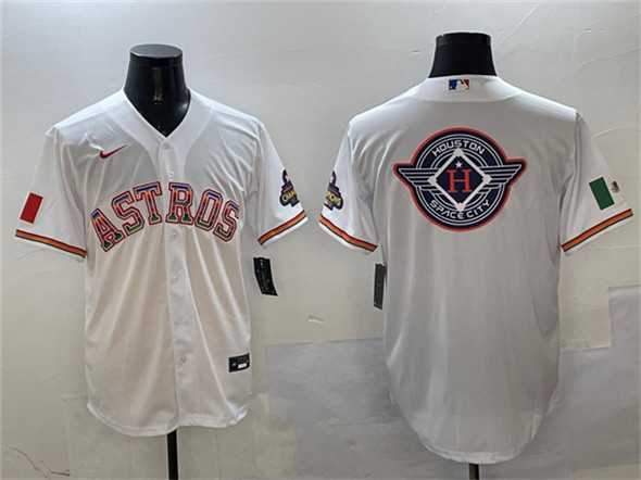 Mens Houston Astros Team Big Logo White Mexico Cool Base Stitched Jersey->houston astros->MLB Jersey
